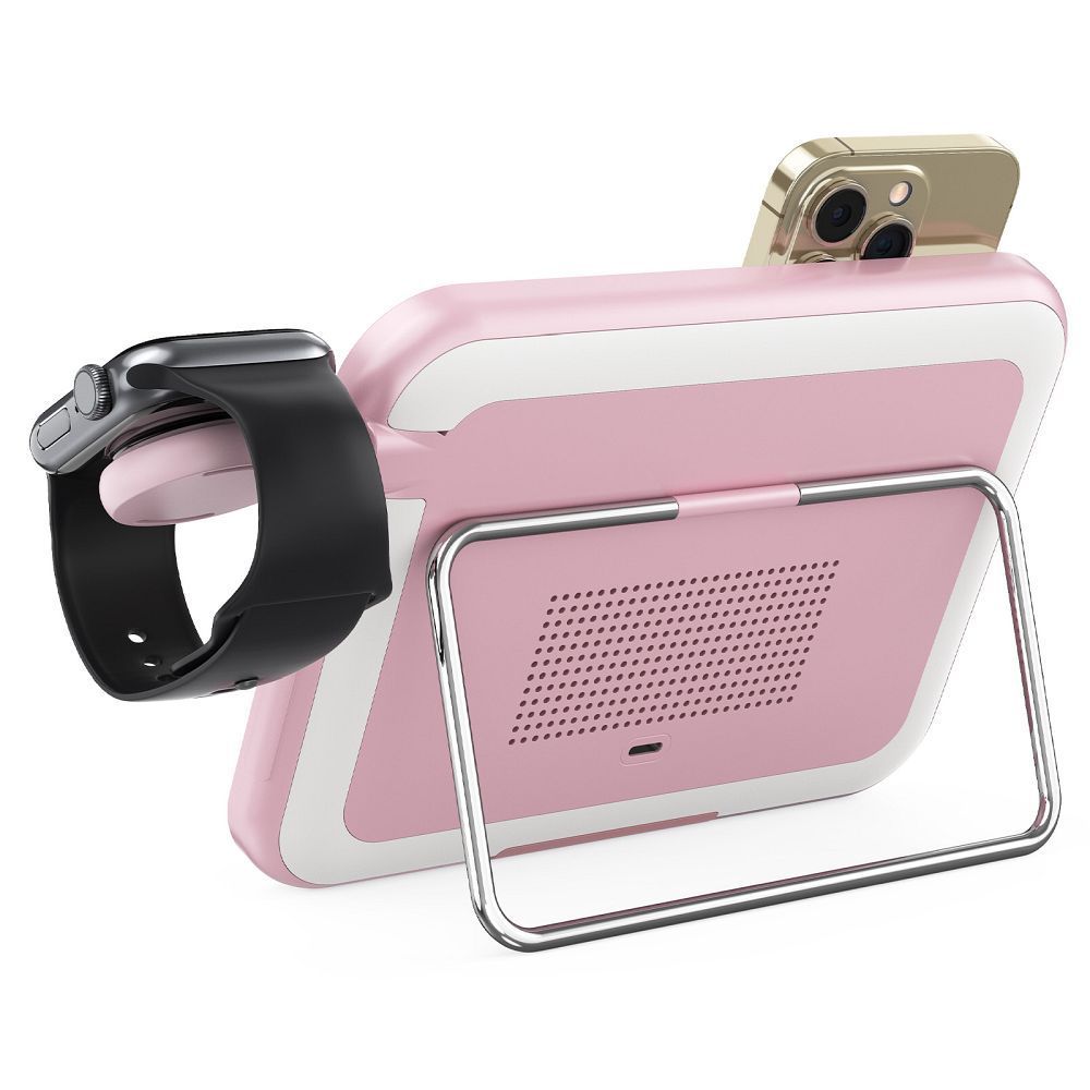 Forcell F-ENERGY Mag Mirror 3 u 1 bežični punjač od 15 W kompatibilan s MagSafe ružičaste boje slika 3