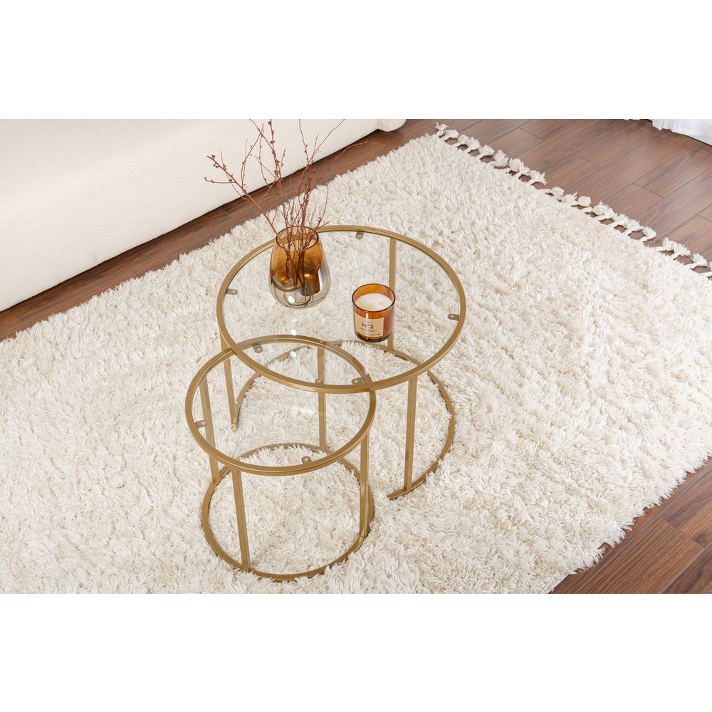  Set staklenih stolova Aurum 60, 42 u zlatnoj boji slika 4
