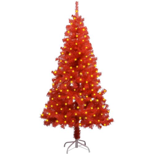 Umjetno božićno drvce LED sa stalkom crveno 150 cm PVC slika 9