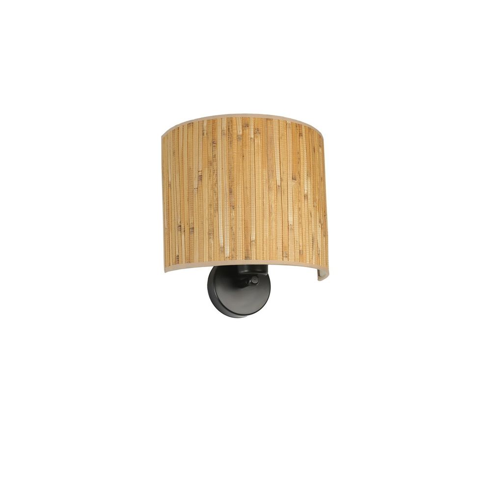 Bambu 07 Abajurlu Oval Aplik Oak Black Zidna Lampa slika 3