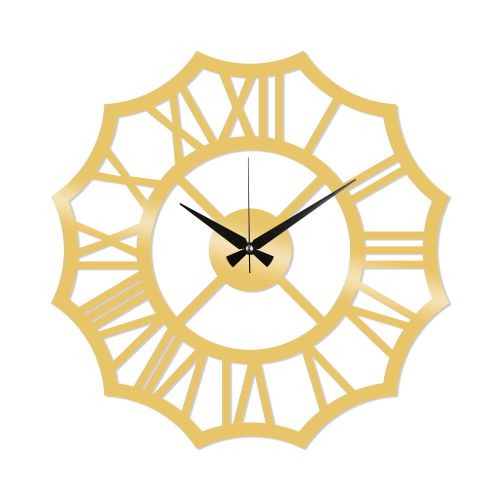 Wallity Ukrasni metalni zidni sat, Metal Wall Clock 23 - Gold slika 2