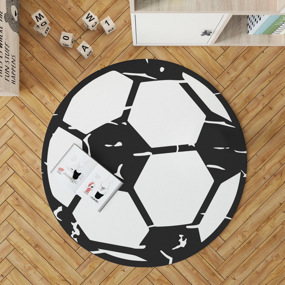 Tanki dječji tepih sa digitalnim printom FOOTBALL (100 x 100 cm) Woopamuk162 slika 2