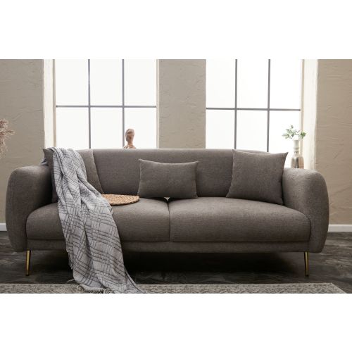 Atelier Del Sofa Simena - Trosed na razvlačenje u sivoj boji sa zlatnim nogarama slika 1