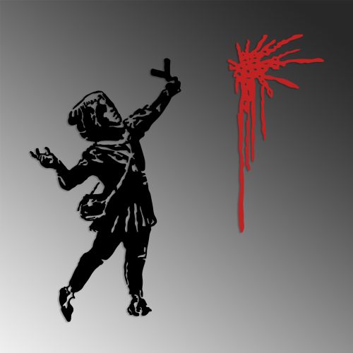 Wallity Metalna zidna dekoracija Banksy Metal 09 slika 5