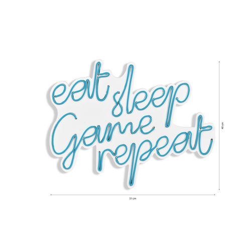 Wallity Zidna dekoracije svijetleća EAT, eat sleep game repeat - Blue slika 8