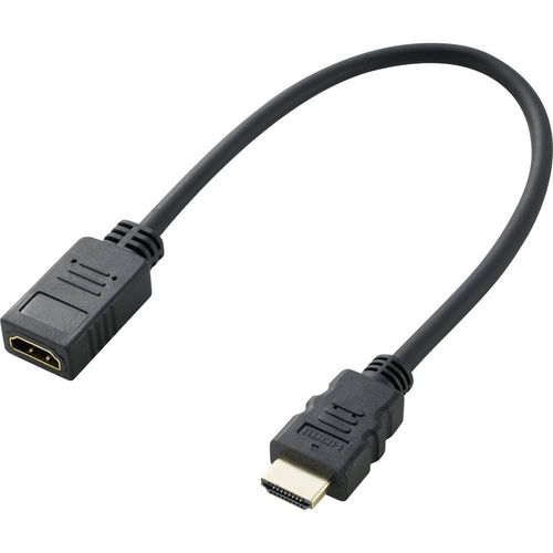 SpeaKa Professional HDMI produžetak HDMI A utikač, HDMI A utičnica 0.30 m crna SP-7870100 audio povratni kanal (arc), pozlaćeni kontakti HDMI kabel slika 1