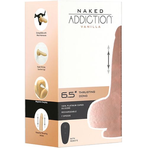 Potisni dildo daljinskim upravljačem Naked Addiction, 16,5 cm Vanilla slika 10