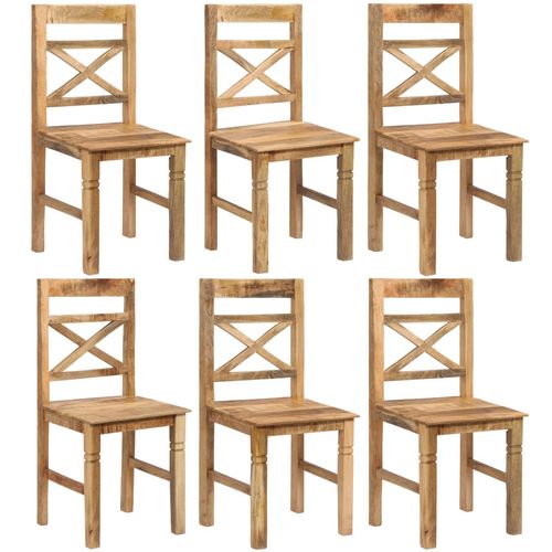 Blagovaonske stolice od masivnog drva manga 6 kom slika 1