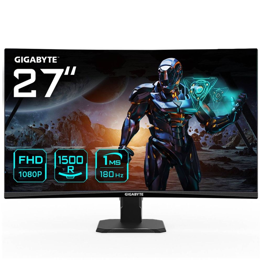 Gigabyte Monitor 27" GS27FC27" VA 1500R, 1920x1080 FHD, 250cd, 180Hz, 1ms, 2x HDMI, 1x DP slika 1