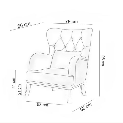 Marta - Cream Cream Wing Chair slika 8