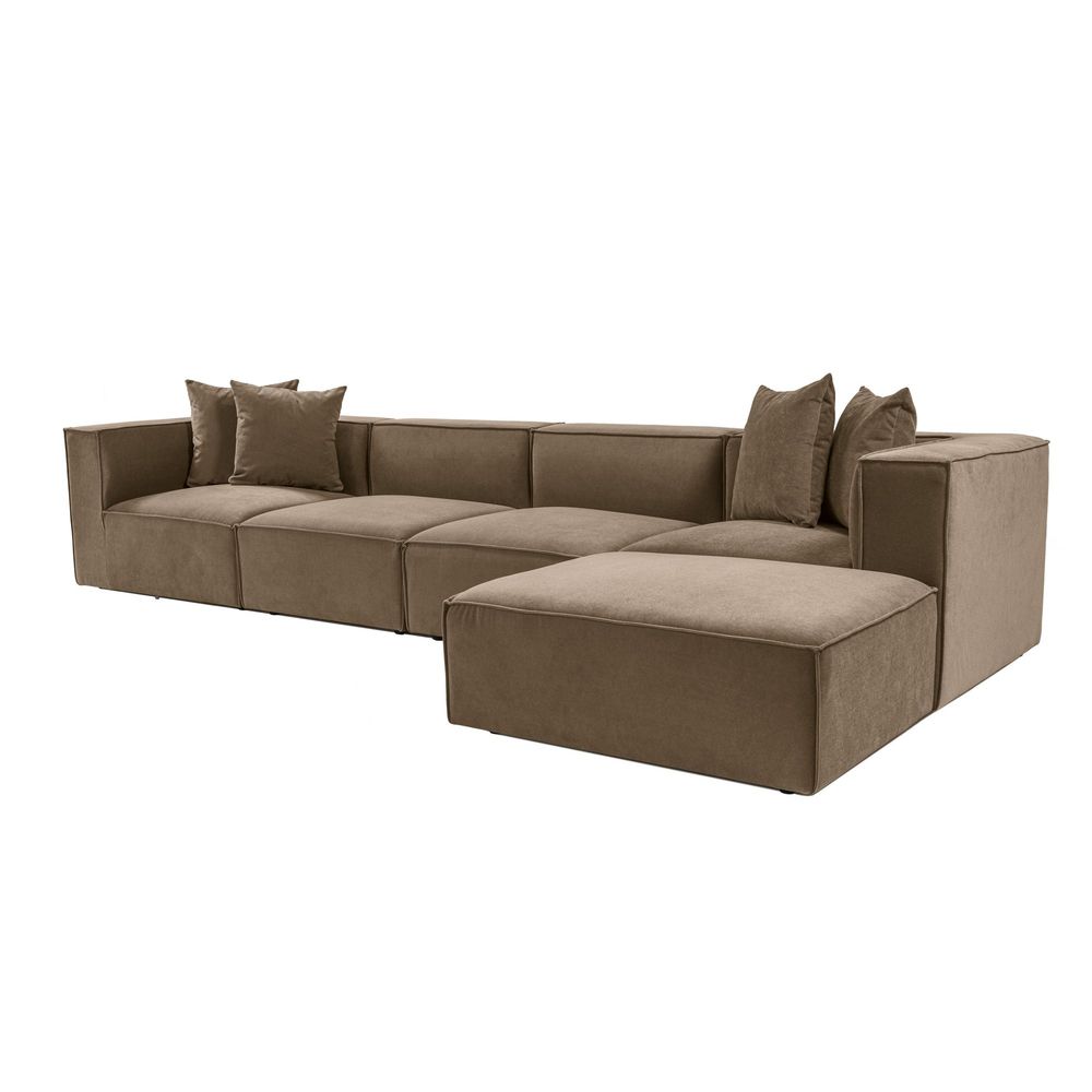 Sora (L1-O1-O1-1R-POUFFE) - Ugao Sofa u Boji Braon slika 5