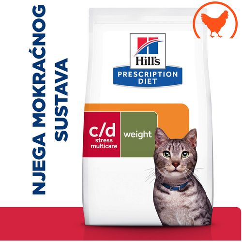 Hill's Prescription Diet c/d Urinary Stress + Metabolic Hrana za Mačke s Piletinom, 1,5 kg slika 1