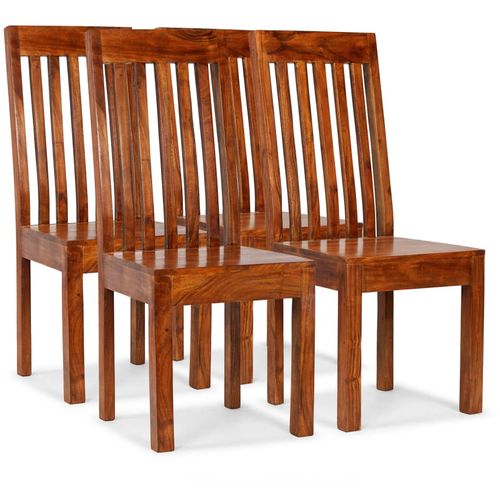 Blagovaonske stolice od masivnog drva i šišama 4 kom moderne slika 37