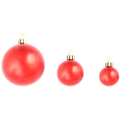 Set božićnih kuglica 100 komada 3/4/6 cm crveni slika 7