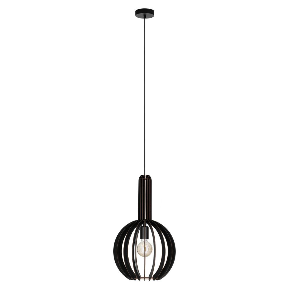Eglo visilica 'Velasco' - crna drvena lampa sa E27 utičnicom, promjer 310 mm slika 1