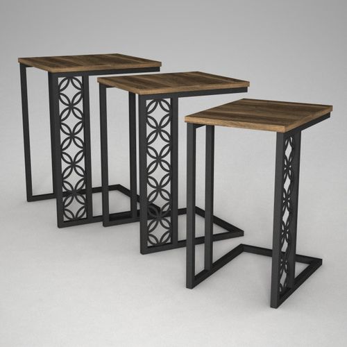 Klark - Walnut Walnut Nesting Table (3 Pieces) slika 6