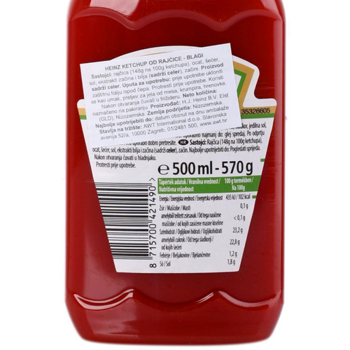 Heinz blagi ketchup 570g slika 2