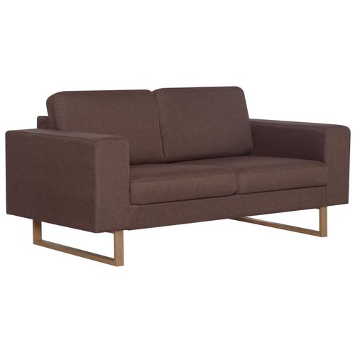2-dijelni set sofa od tkanine smeđi slika 16