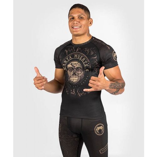 Venum Santa Muerte Dark Side - Rashguard Kratki Rukav Crno/Braon XXL slika 1