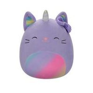 Squishmallows 30cm - adrina - maca-jednorog boje lavande s mašnom duginih boja