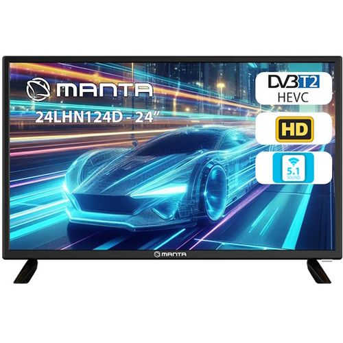 MANTA TV LED 24" HD, 220V+12V, HDMI, USB, CI+, COAX, miniAV, DVB-C/T2 24LHN124D slika 1