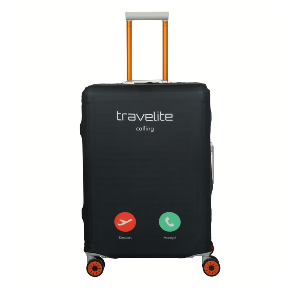 Travelite navlaka za kofer M Calling 000316-05, crna slika 1