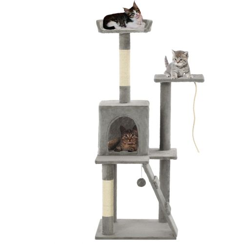 Penjalica za mačke sa stupovima za grebanje od sisala 120 cm siva slika 28
