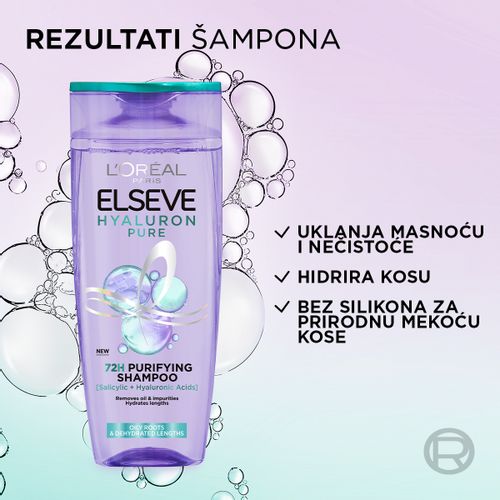 Elseve Hyaluron Pure pročišćavajući šampon 400 ml slika 2