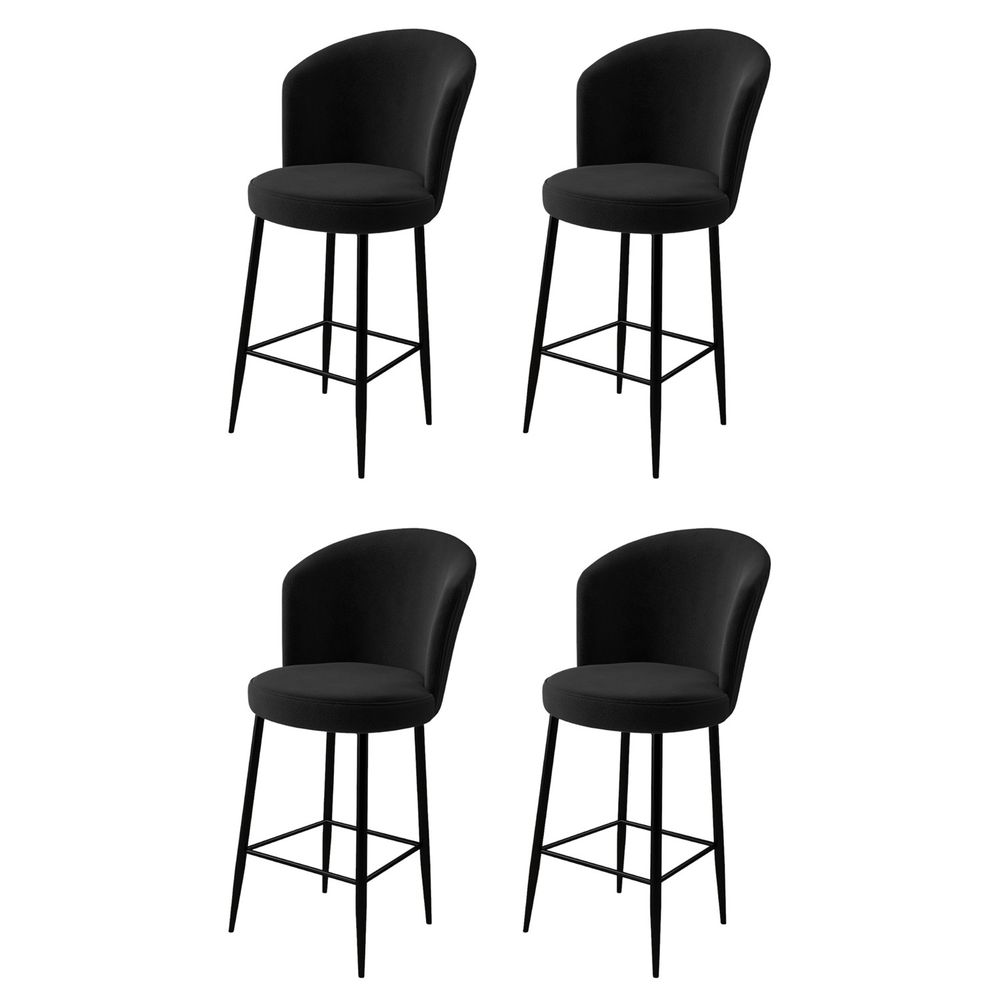 Alte - Crni Bar Stolac Set (4 Komada) slika 1