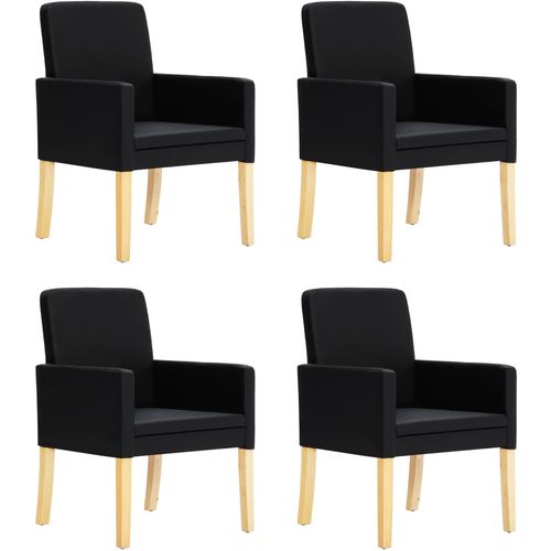 Blagovaonske stolice od umjetne kože 4 kom crne slika 1