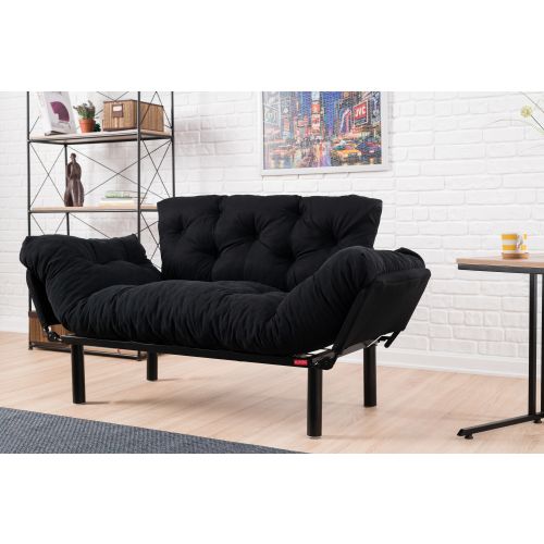 Atelier Del Sofa Dvosjed na razvlačenje NITTA crna, Nitta - Black slika 2