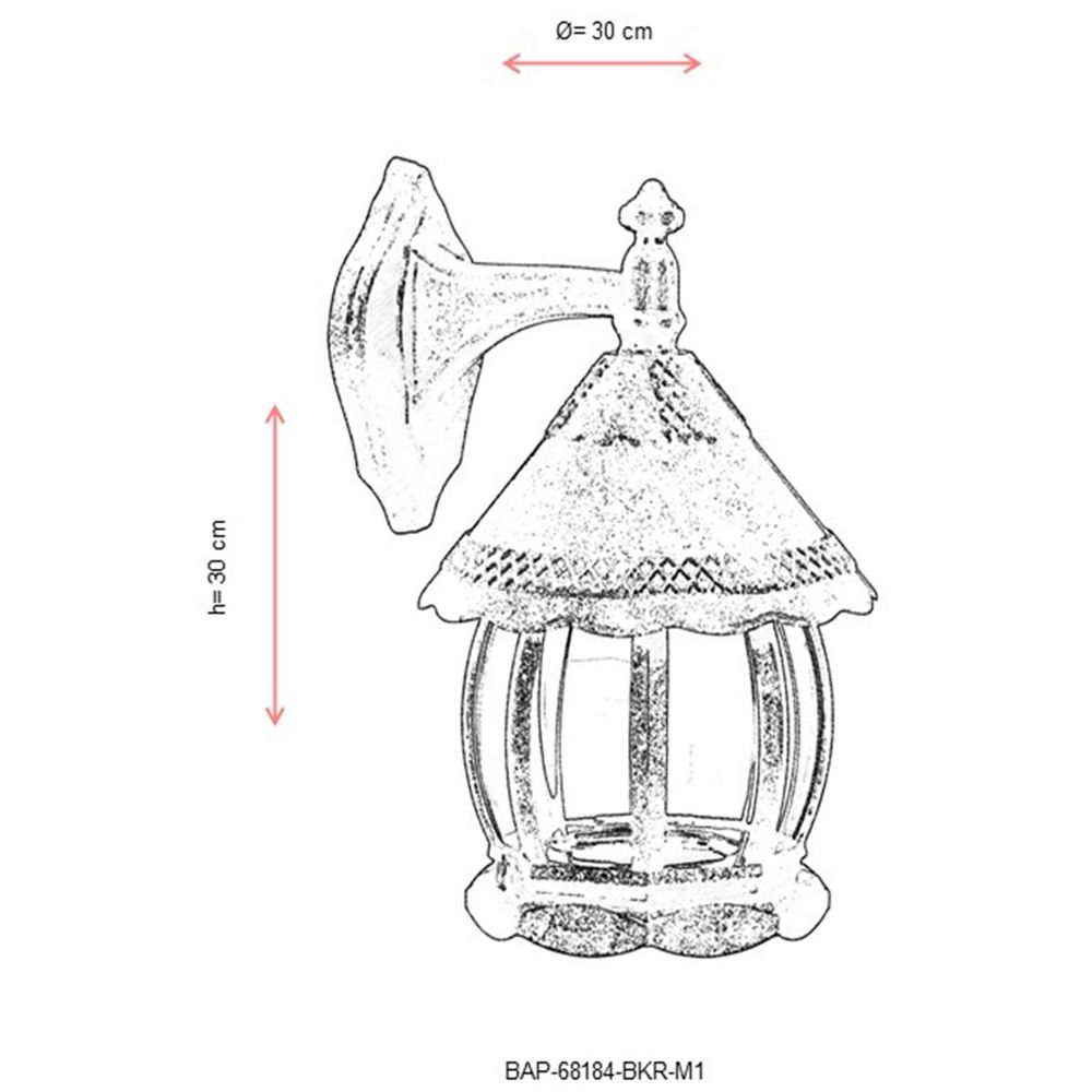 BAP-68184-BKR-M1 Smeđa Spoljašnja Zidna Lampa slika 3