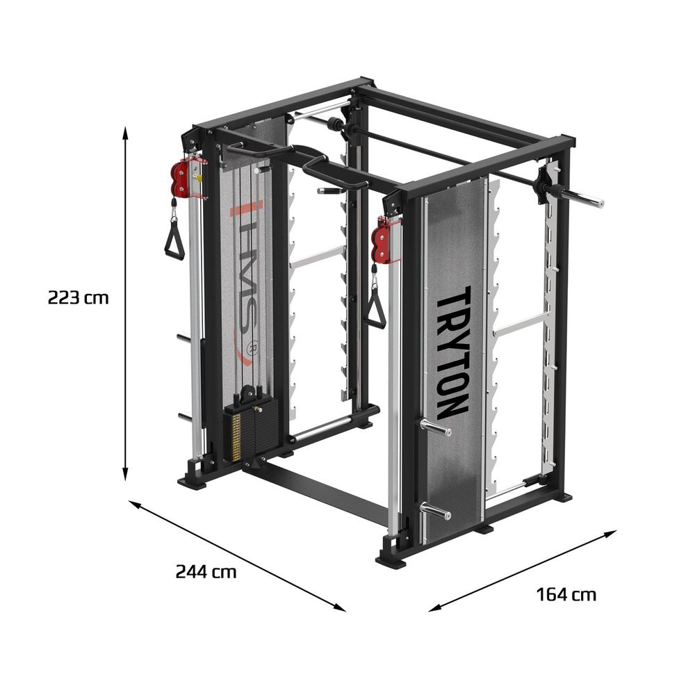 Tryton vrata za trening sa smith machine 3d - dvostruki kolut i stack utegima komercijalni hms slika 4