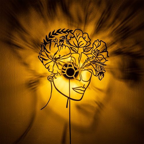 Flower Woman Black Wall Lamp slika 4