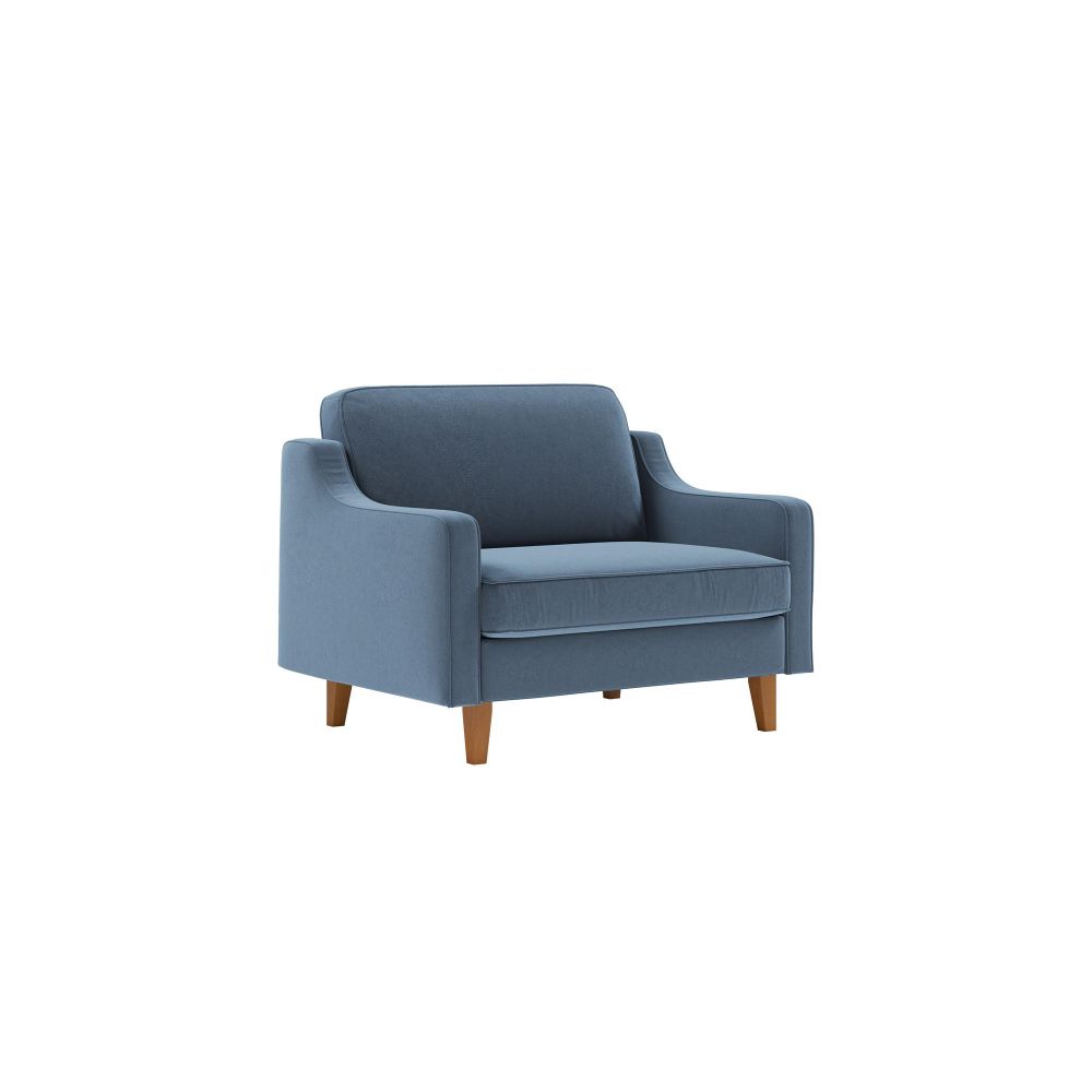Fotelja Robin Loveseat - boje: okeanska plava orah slika 1