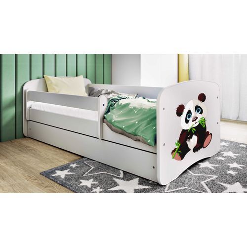 Drveni Dečiji Krevet Panda Sa Fiokom - Beli - 160x80 cm slika 1