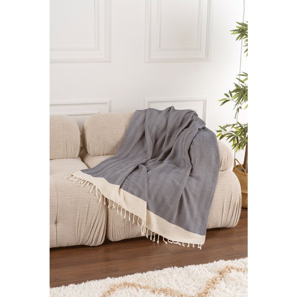 Sofa pokrivač Baliksirti - siva boja slika 2