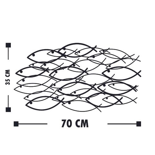 Wallity Metalna zidna dekoracija, School Of Fish slika 4