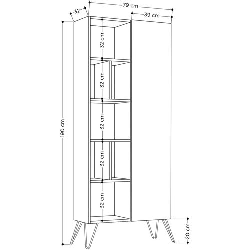 Woody Fashion Polica za knjige, hrast Antracit, Jedda Bookcase - Oak, Anthracite slika 4