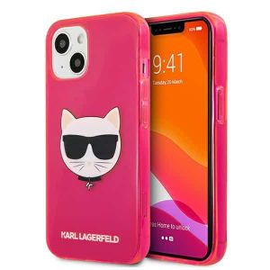 Karl Lagerfeld originalna maska za iPhone 13 mini Glitter Choupette Fluo