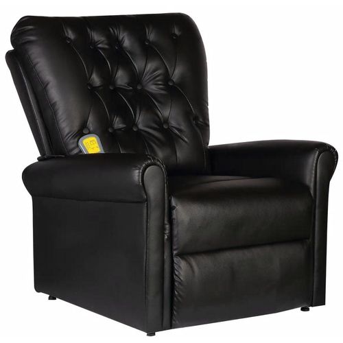 Masažna stolica od umjetne kože crna slika 1