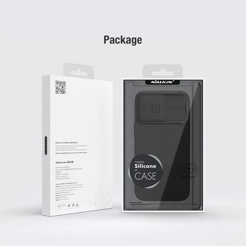 Nillkin CamShield Silky Silicone Case za iPhone 15 Pro Max sa zaštitnikom za kameru - crna slika 6