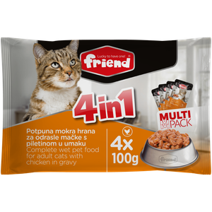 Friend Multipack mokra hrana za mačke u vrećici Piletina 4x100g