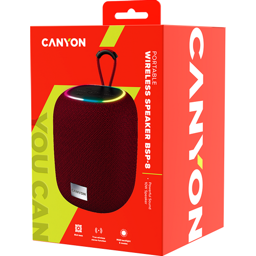 CANYON BSP-8 Bluetooth Speaker, Red slika 4