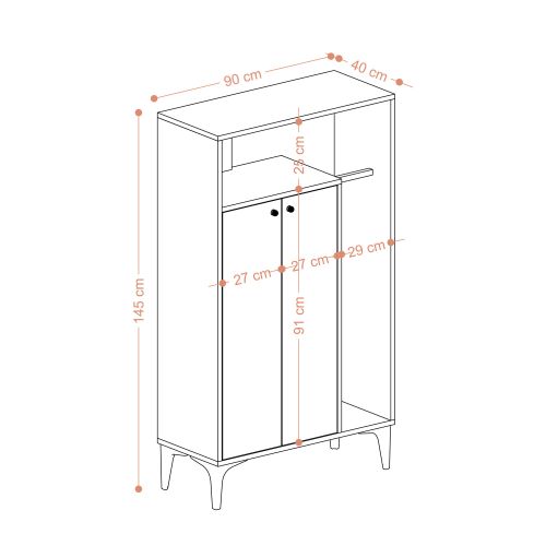 Bella Walnut Shoe Cabinet slika 5