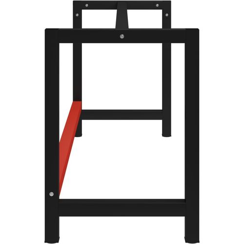 Okvir za radni stol metalni 175 x 57 x 79 cm crno-crveni slika 12