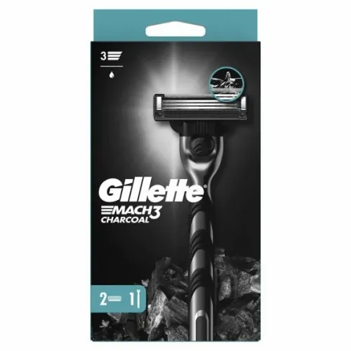 Gillette Mach3 Charcoal brijač sa 2 dopune slika 1