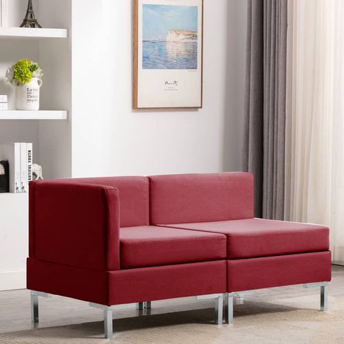 2-dijelni set sofa od tkanine crvena boja vina slika 22