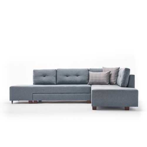 Atelier Del Sofa Kutna garnitura na razvlačenje, Svijetlo plava, Manama Corner Sofa Bed Right - Light Blue slika 5