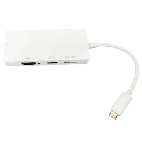 E-GREEN Adapter USB 3.1 tip C (M) - Display Port + HDMI + VGA + DVI (F) beli slika 2